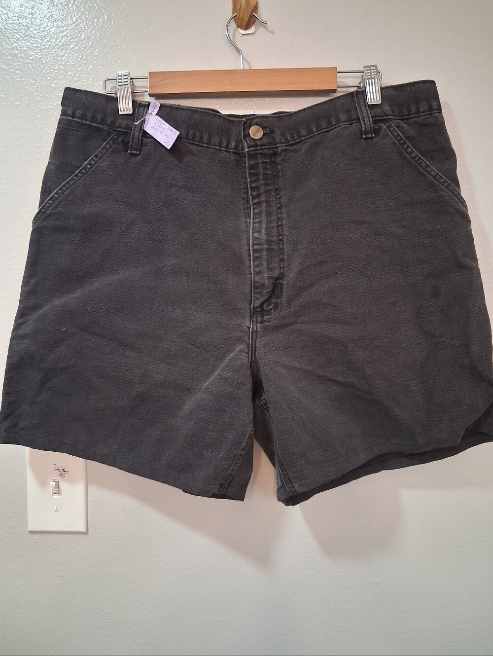 Carhartt Men's Black Work-Style Flat Front Shorts